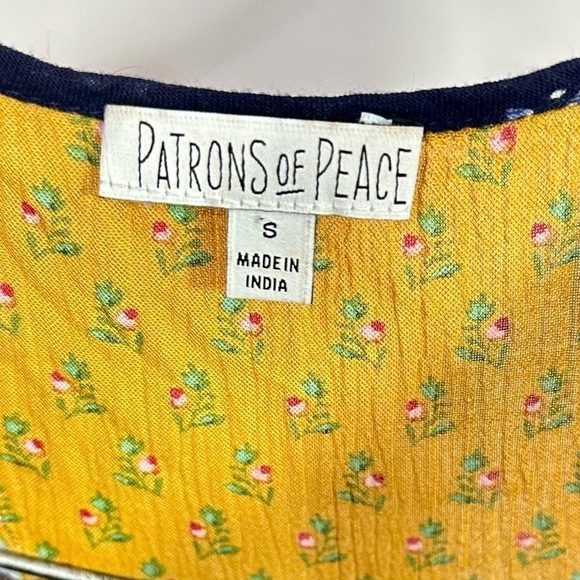 Patrons of Peace paisley floral print v neck front tie tank size S - Picture 2 of 7